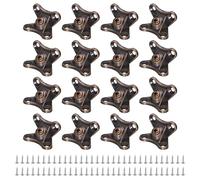 uxcell 16pcs Removable Corner Brace, Metal Butterfly L Brackets Right Angle Support with Screws for Shelves, Cabinets, Wood Furniture (Red Bronze)