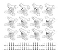 uxcell 16pcs Removable Corner Brace, Plastic Butterfly L Brackets Right Angle Support with Screws for Shelves, Cabinets, Wood Furniture (Clear)