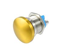 uxcell 19 mm Momentary Push Button Switch Button AC/DC 12V-250V Gold Tone