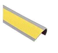 uxcell 1Pcs Stair Nosing, Vinyl Stair Edge Protector, Anti Slip Step Trim for Stair Edging, Stair Edge Trim, Outdoor Indoor Steps, Easy to Install, 6.6Ft, Yellow & Grey