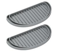 uxcell 2 Pack Refrigerator Drip Catcher, Silicone Mini Fridge Drip Tray, Semi-Circular Refrigerator Drip Pan Prevents Water Splashes, Water Spots, Grey
