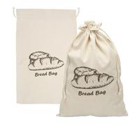 uxcell 2 Pack Reusable Bread Bags, 17.7 x 11.8" Linen Bread Storage for Homemade Sourdough Beeswax Food Drawstring Closure, Gray Bread