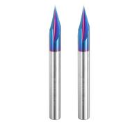 uxcell 2 Pcs 30 Degree V Groove Engraving Router Bit for CNC Tip and 3 Flutes 1/4 Inch Shank Carving Bit Nano Coated Carbide End Mill for Carving Engraving