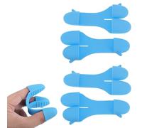 uxcell 2 Sets Mini Oven Mitts Gloves, 4.6x2.2x0.6 Inch Small Cute Silicone Mitts Gloves Pinch Grips Pot Holders for Kitchen Cooking Baking Grilling, Blue