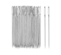 uxcell 200pcs Large Eye Stitching Needles 2.2Inch Sewing Needles Stainless Steel Leather Needle Embroidery Needle Yarn Knitting Hand Sewing Needles