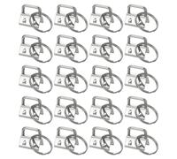 uxcell 20Pcs 20mm/ 0.8-inch Key Fob Hardware with Keychain Ring for Bag Webbing Wristlets, Lanyards, Silver Tone
