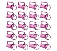 uxcell 20Pcs 25mm/ 1-inch Key Fob Hardware with Keychain Ring for Bag Webbing Wristlets, Lanyards, Pink