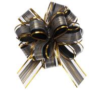 Uxcell 20pcs 6 Inch Large Pull Bow Gift Wrapping Bows Ribbon Organza Black for Wedding Baskets Presents Christmas Party