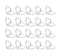 Uxcell 20Pcs Heart Shape Table Number Holders Mini Place Card Holders Carbon Steel Picture Holders for Tables Centerpieces, Wedding Reception, Parties, Banquets, Silvery