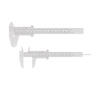 uxcell 20pcs Mini Plastic Vernier Caliper 150mm/6 Inch Double Scale Metric Inch Sliding Gauge Measuring Tool Ruler for Inside Outside Depth Measuring, White