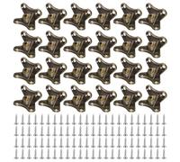 uxcell 24Pcs Removable Corner Brace, Metal Butterfly L Brackets Right Angle Support with Screws for Shelves, Cabinets, Wood Furniture (Bronze)