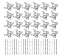 uxcell 24Pcs Removable Corner Brace, Metal Butterfly L Brackets Right Angle Support with Screws for Shelves, Cabinets, Wood Furniture (Silver)