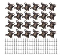 uxcell 24Pcs Removable Corner Brace, Metal Butterfly L Brackets Right Angle Support with Screws for Shelves, Cabinets, Wood Furniture (Red Bronze)