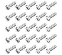 uxcell 25Pcs Torx Security Machine Screws, 1/4-20 x 1 304 Stainless Steel Tamper Resistant Button Head Screws Bolt Full Thread for Anti-Theft Tamper Proof, Silver Tone