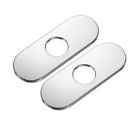 uxcell 2pcs 6 Inch Hole Cover Deck Plate Escutcheon, Stainless Steel Sink Cover Plate for Bathroom or Kitchen Sink Faucet, Oval Silver