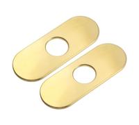 uxcell 2pcs 6 Inch Hole Cover Deck Plate Escutcheon, Stainless Steel Sink Cover Plate for Bathroom or Kitchen Sink Faucet, Oval Brushed Gold