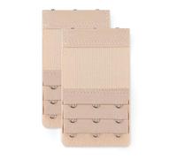 Uxcell 2pcs Bra Strap Extenders Set 3 Rows 2 Hooks/3 Hooks/4 Hooks Elastic Bra Hook Extensions Apricot 3-hooks