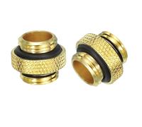 uxcell 2pcs G1/4" Male to Male Connector, Aluminium Soft Tube Extender Fitting for PC Computer Water Cooling System, Gold