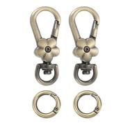 uxcell 2pcs Metal Lobster Claw Clasps, Flower Swivel Lanyards Trigger Snap Hooks Keychain Strap with Spring Ring for Jewelry Making Purse Bag Key Chains Connector, Bronze