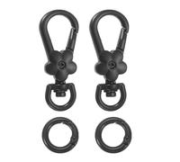 uxcell 2pcs Metal Lobster Claw Clasps, Flower Swivel Lanyards Trigger Snap Hooks Keychain Strap with Spring Ring for Jewelry Making Purse Bag Key Chains Connector, Matte Black