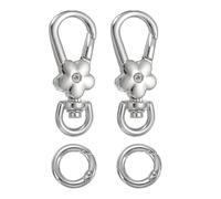 uxcell 2pcs Metal Lobster Claw Clasps, Flower Swivel Lanyards Trigger Snap Hooks Keychain Strap with Spring Ring for Jewelry Making Purse Bag Key Chains Connector, Silver