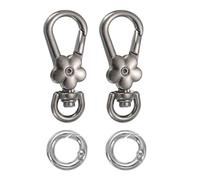 uxcell 2pcs Metal Lobster Claw Clasps, Flower Swivel Lanyards Trigger Snap Hooks Keychain Strap with Spring Ring for Jewelry Making Purse Bag Key Chains Connector, Gray Silver