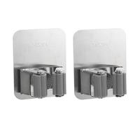 Uxcell 2pcs Mop Broom Holder Wall Mount, 304 Stainless Steel Mop Holder Self Adhesive Broom Hanger with Screws, Suitable for Bathroom, Laundry Room, Grey