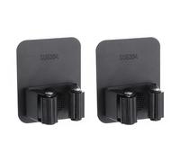 Uxcell 2pcs Mop Broom Holder Wall Mount, 304 Stainless Steel Mop Holder Self Adhesive Broom Hanger with Screws, Suitable for Bathroom, Laundry Room, Black