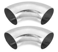 uxcell 2pcs OD 2.5" 90 Degree Stainless Steel Car Exhaust Elbow Pipe 0.06"