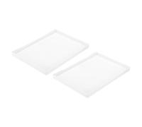 uxcell 2Pcs Serving Tray Small White Mini Tray 6" x 9" Plastic Rectangular Wooden Serving Trays Decorative Ottoman Platter for Breakfast Kitchen Bathroom