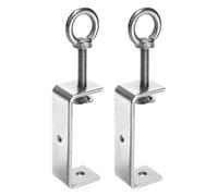 uxcell 2Pcs Stainless Steel C Clamp 100mm Wide Jaw Opening Wood Clamps for Woodworking Welding Building Household Mounting