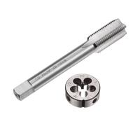 uxcell 2pcs Tap and Die Set, 1/2-20 UNF Left Hand Thread Tap & Round Die, Tapping Threading Tool Tap & Die Kit for Nut Screw Bolt Thread Repair