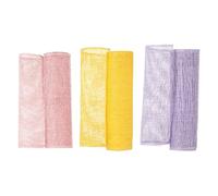 uxcell 3 Pcs Decorative Mesh Ribbon, 10 Inch x 5 Yard Mesh Ribbon Roll Foil Metallic for Christmas Tree Wreath Decoration, Pink/Yellow/Purple