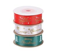 uxcell 3 Roll Christmas Ribbons Grosgrain Ribbon 10 Yards Christmas Tree Snowflake Pattern for Christmas Wreath Bow Gift Wrapping Bouquet