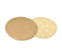 uxcell 300pcs Air Fryer Parchment Paper, 6 Inch Round Air Fryer Liner, Non-Stick Baking Paper for Air Fryers Bamboo Steamer, Brown