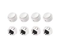 uxcell 30mm Mounting Hole Momentary Game Push Button Switch for Arcade Video Games White 8pcs