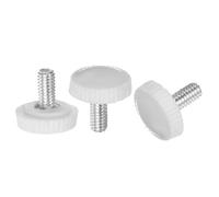 uxcell 30pcs M4 x 6mm Male Thread Knurled Knobs, Thumb Screw Clamping Knobs Grip Plastic Handle Hand Knobs with Threaded Stud, White
