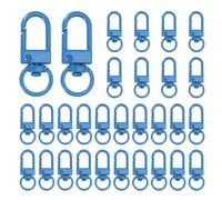 uxcell 30pcs Metal Lobster Claw Clasps, Swivel Lanyards Trigger Snap Hooks Keychain Strap with Key Ring for Jewelry Making Purse Bag Key Chains Connector, Dark Blue