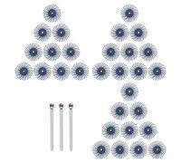 uxcell 30pcs Radial Bristle Disc Set 1" 120 Grit Detail Abrasive Brush Kit Gap Polishing Wheel Assortment with 1/8" Mandrels Shank for Jewelry Wood Metal Polishing Cleaning, Blue