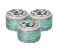uxcell 3Pcs 100g Gradient Cake Cotton Yarns, Soft Rainbow Yarn Ball for Knitting and Crocheting Craft Project, Mixed White Green (300g x 3, 245M L Each)