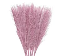 Uxcell 3Pcs Pampas Faux Grass Small 45cm/17.7" Fake Fluffy Pampas Artificial Grass 7 Branches Artificial Vase Filler for Home Office Vase Wedding Decoration Pink
