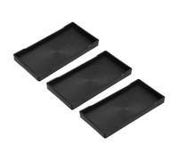 uxcell 3Pcs Serving Tray Small Black Mini Tray 4" x 8" Plastic Rectangular Wooden Serving Trays Decorative Ottoman Platter for Breakfast Kitchen Bathroom