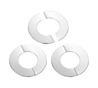 uxcell 3Pcs Wall Split Flange, Self Adhesive Round Escutcheon Plate Stainless Steel Wall Hole Decoration Cover 5.3mm Height for 72mm Dia Pipes Toilet Water Drain Faucet