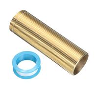 uxcell 4" Faucet Mount Extension Shank Brass Threaded Pipe Lengthen Mounting Shank Lengthen Fixed High Foot with PTFE Tape Golden 1PCS