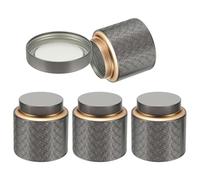 Uxcell 4 Pcs Tea Tin Canister, 4.13 x 5.71 Round Tin Can with Lids Large Metal Loose Tea Storage for Storing Cookies Candies Coffee Gifts Candles DIY Travel Storage, Gray