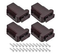 uxcell 4 Set Push to Open Door Catch ABS Automatic Spring Loaded Push-in Touch Catches for Cabinet Cupboard Door (Brown)