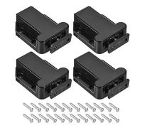 uxcell 4 Set Push to Open Door Catch ABS Automatic Spring Loaded Push-in Touch Catches for Cabinet Cupboard Door (Black)