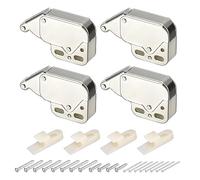 uxcell 4 Set Push to Open Door Catch Iron Automatic Spring Loaded Push-in Touch Catches for Cabinet Cupboard Door (48mm Silver)