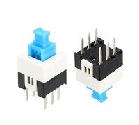 uxcell 40 Pcs 7mm x 7mm PCB Tact Tactile Push Button Switch Self Lock 6 Pin DIP