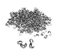 uxcell 400Pcs Open Bead Tips Knot Covers, Metal Clamshell Crimp Fold-Over Calotte Ends Caps for Jewelry Making DIY Crafts (4mm/0.16 Inch Cup, Black)